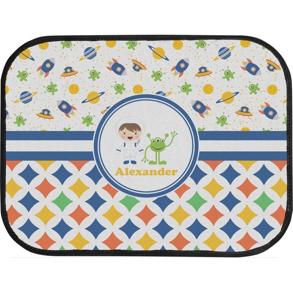 Boy's Space & Geometric Print Custom Car Floor Mats (Back Seat)