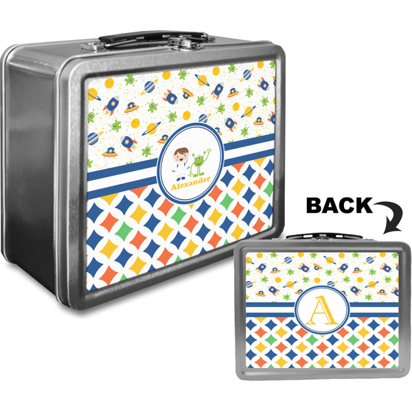 Boy's Space & Geometric Print Custom Lunch Box / Tin Approval
