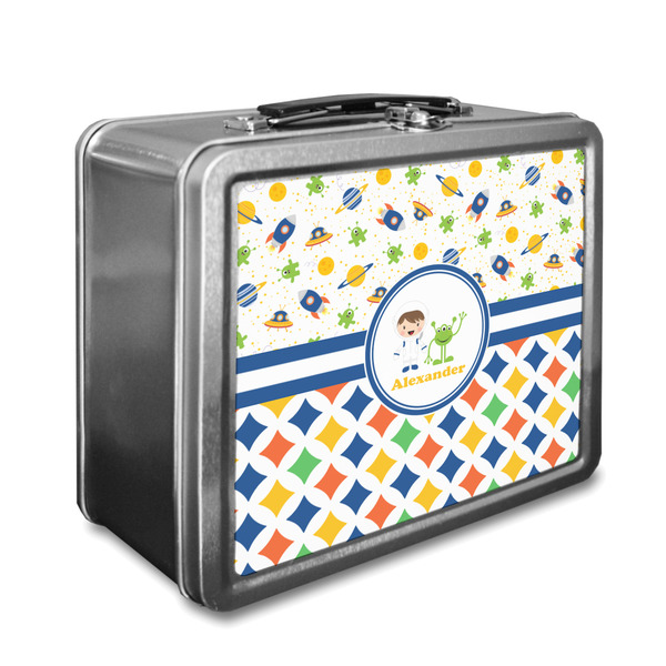 Custom Boy's Space & Geometric Print Lunch Box (Personalized)