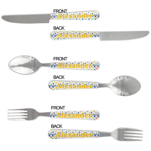 Boy's Space & Geometric Print Cutlery Set - APPROVAL