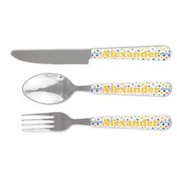Boy's Space & Geometric Print Cutlery Set (Personalized)