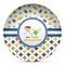 Boy's Space & Geometric Print Microwave Safe Plastic Plate - Composite Polymer (Personalized)