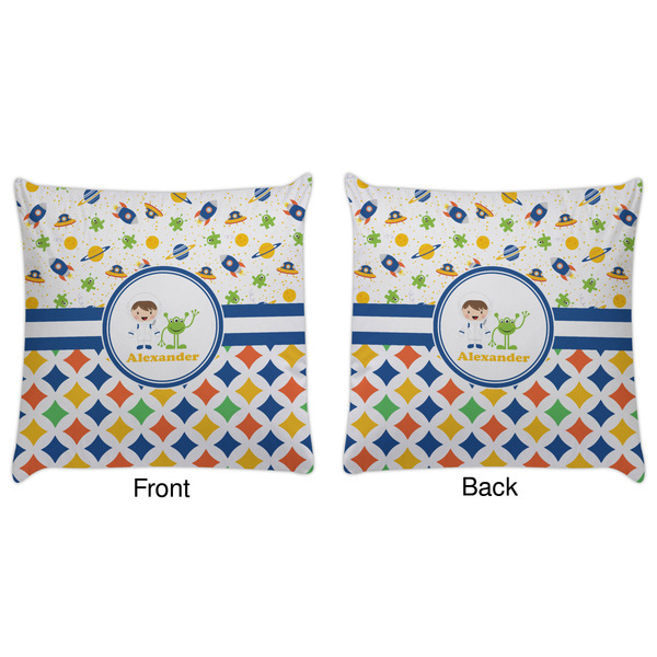 Boy's Space & Geometric Print Decorative Pillow Case - Approval