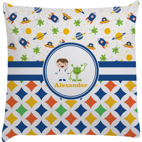 Custom Boy's Space & Geometric Print Decorative Pillow Case (Personalized)