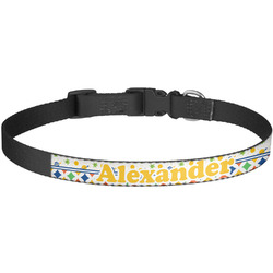 Boy's Space & Geometric Print Dog Collar - Large (Personalized)