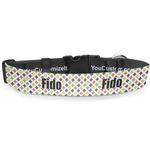 Boy's Space & Geometric Print Deluxe Dog Collar - Toy (6" to 8.5") (Personalized)