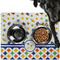 Boy's Space & Geometric Print Dog Food Mat - Large w/ Name or Text