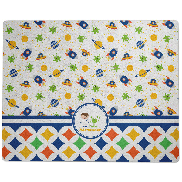 Boy's Space & Geometric Print Dog Food Mat - Large without Bowls