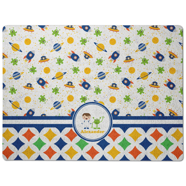 Boy's Space & Geometric Print Dog Food Mat - Medium without bowls