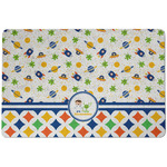 Boy's Space & Geometric Print Dog Food Mat w/ Name or Text