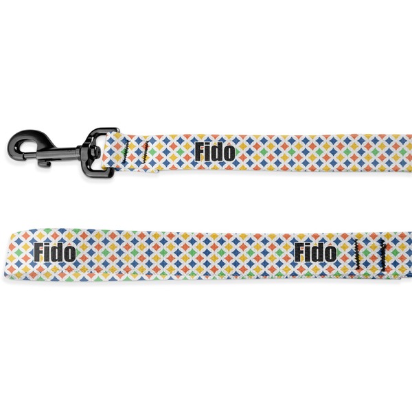 Custom Boy's Space & Geometric Print Deluxe Dog Leash - 4 ft (Personalized)