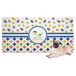 Boy's Space & Geometric Print Dog Towel (Personalized)