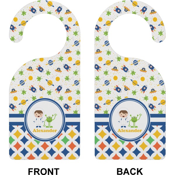 Boy's Space & Geometric Print Door Hanger (Approval)