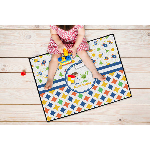 Boy's Space & Geometric Print Door Mats - LIFESTYLE kid