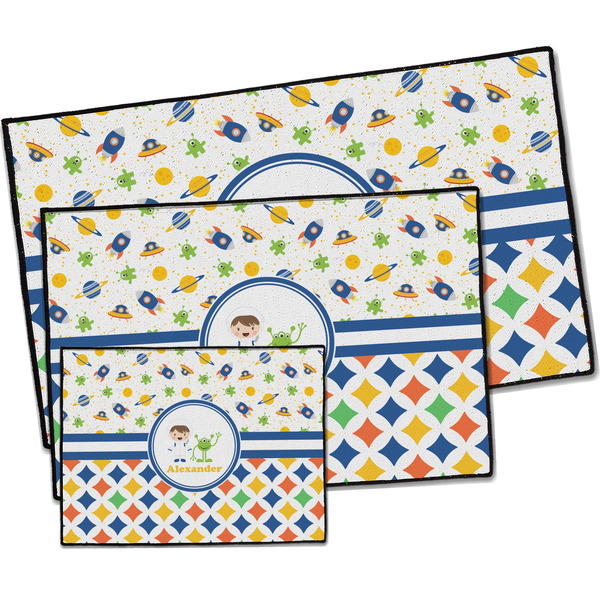 Boy's Space & Geometric Print Door Mats - PARENT MAIN