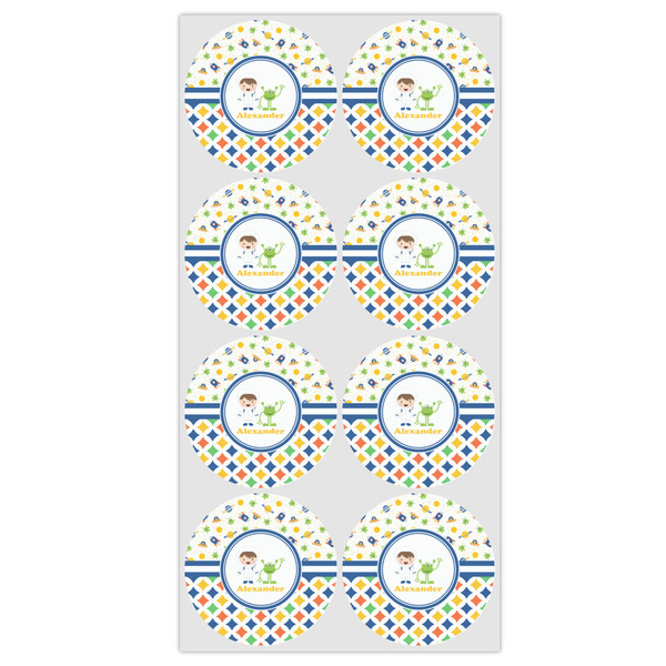 Boy's Space & Geometric Print Drink Topper - Medium - Set of 12