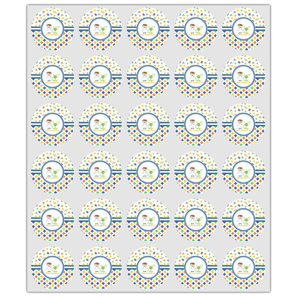 Boy's Space & Geometric Print Drink Topper - XSmall - Set of 30