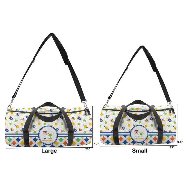 Boy's Space & Geometric Print Duffle Bag Small and Large