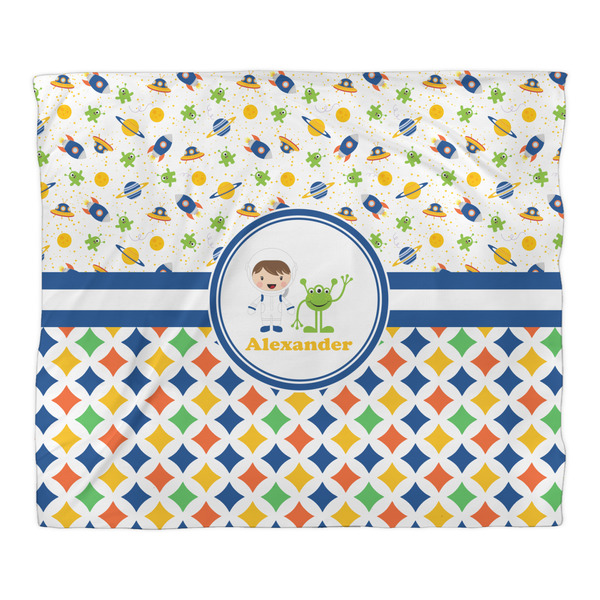 Boy's Space & Geometric Print Duvet Cover - King - Front