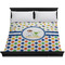 Boy's Space & Geometric Print Duvet Cover - King - On Bed - No Prop