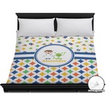Boy's Space & Geometric Print Duvet Cover - King (Personalized)