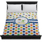 Boy's Space & Geometric Print Duvet Cover - Queen - On Bed - No Prop