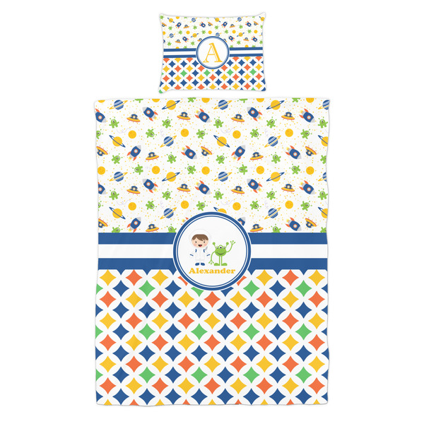 Boy's Space & Geometric Print Duvet Cover Set - Twin - Alt Approval