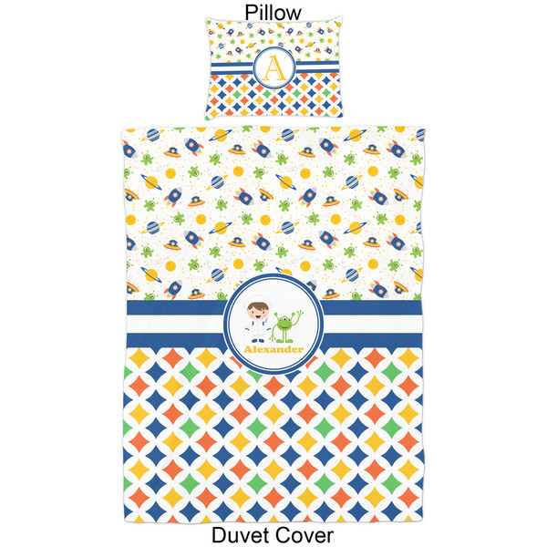 Boy's Space & Geometric Print Duvet Cover Set - Twin - Approval