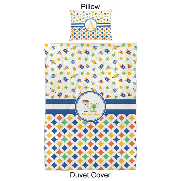 Boy's Space & Geometric Print Duvet Cover Set - Twin XL - Approval