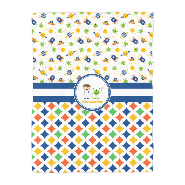 Boy's Space & Geometric Print Duvet Cover - Twin - Front