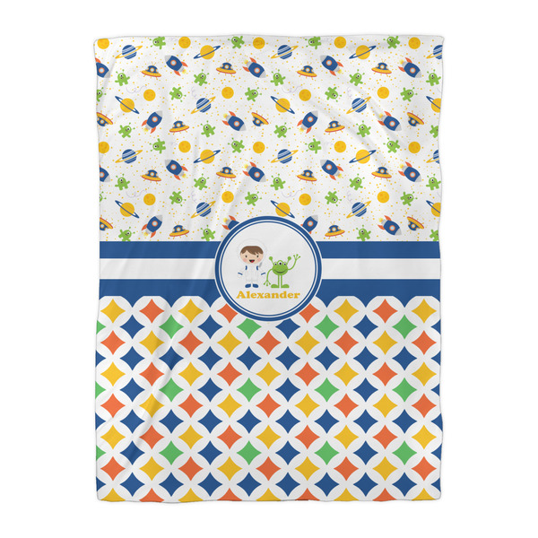 Boy's Space & Geometric Print Duvet Cover - Twin XL - Front