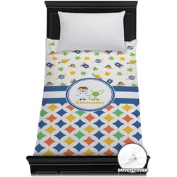 Boy's Space & Geometric Print Duvet Cover - Twin (Personalized)