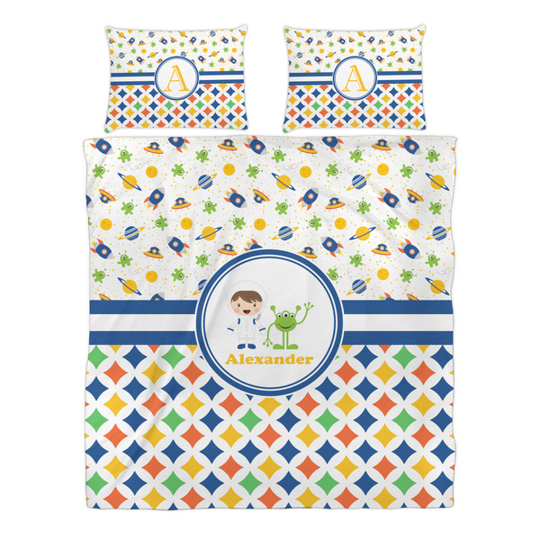 Boy's Space & Geometric Print Duvet cover Set - Queen - Alt Approval