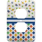 Boy's Space & Geometric Print Electric Outlet Plate