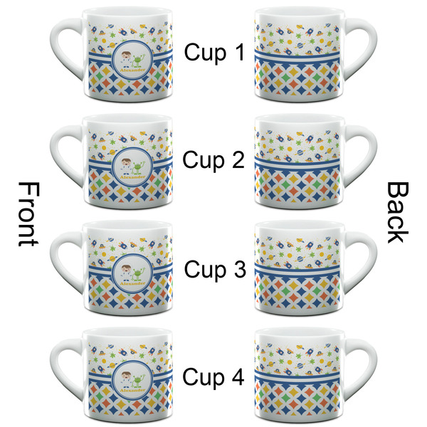 Boy's Space & Geometric Print Espresso Cup - 6oz (Double Shot Set of 4) APPROVAL