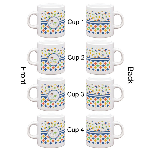 Boy's Space & Geometric Print Espresso Cup Set of 4 - Apvl