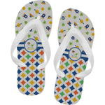 Boy's Space & Geometric Print Flip Flops - XSmall (Personalized)