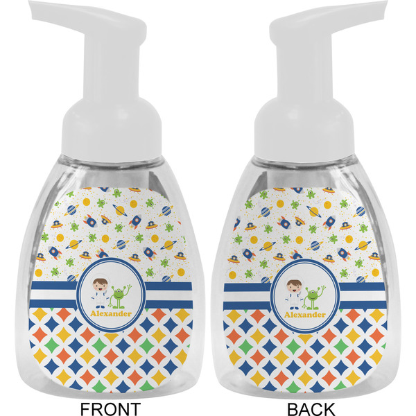 Boy's Space & Geometric Print Foam Soap Bottle Approval - White