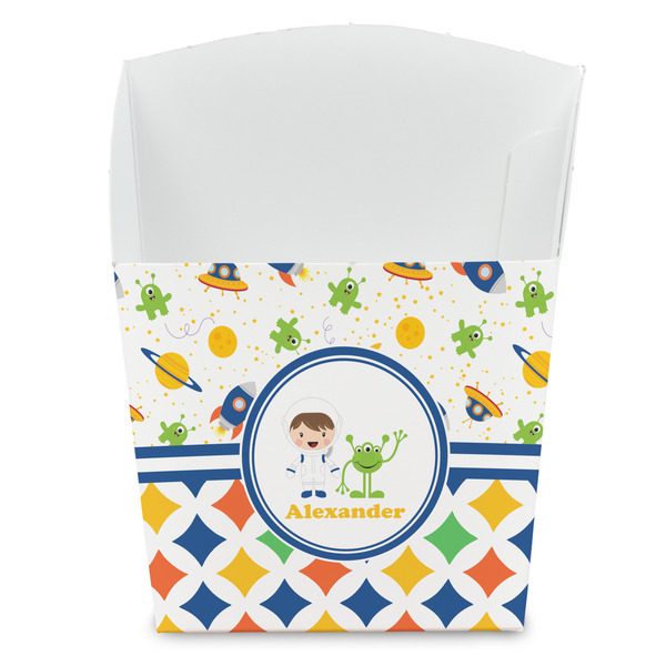 Custom Boy's Space & Geometric Print French Fry Favor Boxes (Personalized)
