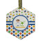 Boy's Space & Geometric Print Frosted Glass Ornament - Hexagon