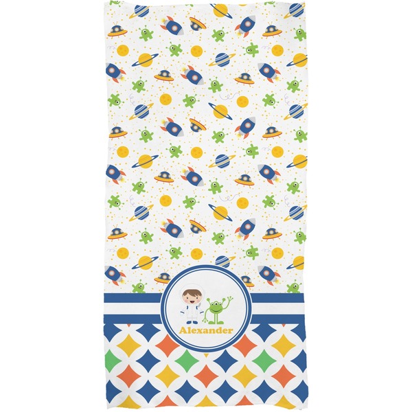 Boy's Space & Geometric Print Full Sized Bath Towel - Apvl