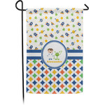 Boy's Space & Geometric Print Small Garden Flag - Single Sided w/ Name or Text