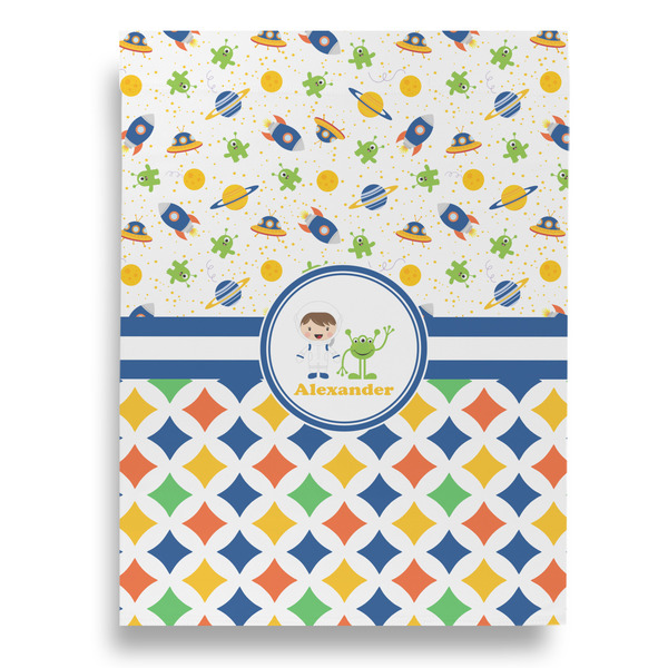 Boy's Space & Geometric Print Garden Flags - Large - Single Sided - FRONT