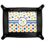 Boy's Space & Geometric Print Genuine Leather Valet Tray (Personalized)
