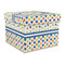Boy's Space & Geometric Print Gift Boxes with Lid - Canvas Wrapped - Large - Front/Main