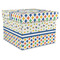 Boy's Space & Geometric Print Gift Boxes with Lid - Canvas Wrapped - X-Large - Front/Main