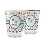 Boy's Space & Geometric Print Glass Shot Glass - 1.5 oz (Personalized)