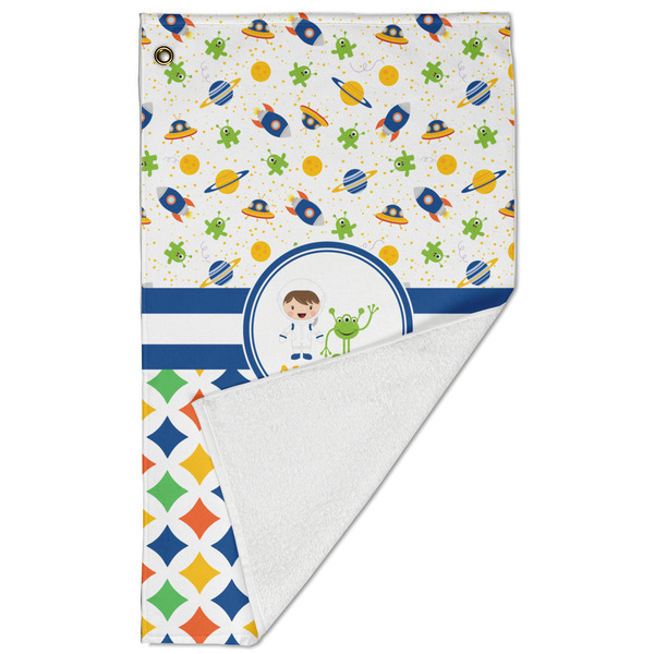 Boy's Space & Geometric Print Golf Towel - Folded (Large)
