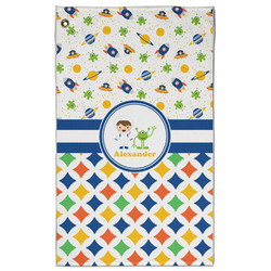 Boy's Space & Geometric Print Golf Towel - Poly-Cotton Blend w/ Name or Text