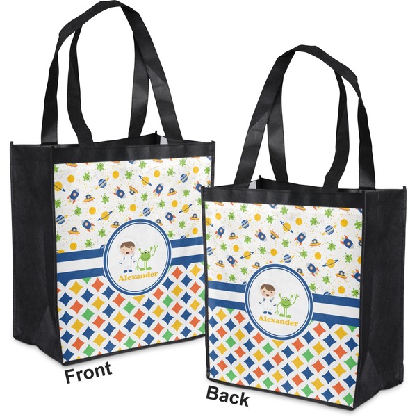 Boy's Space & Geometric Print Grocery Bag - Apvl